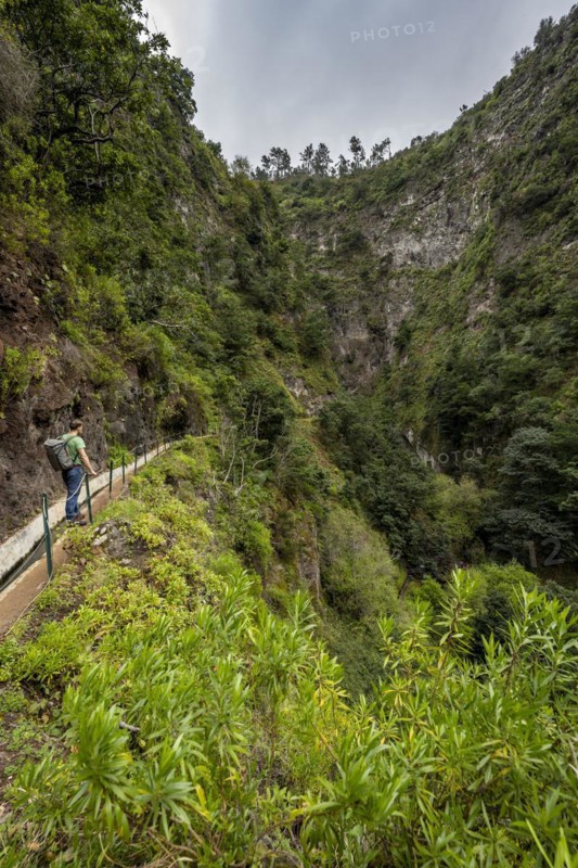Hikers on the trail at Levada Nova