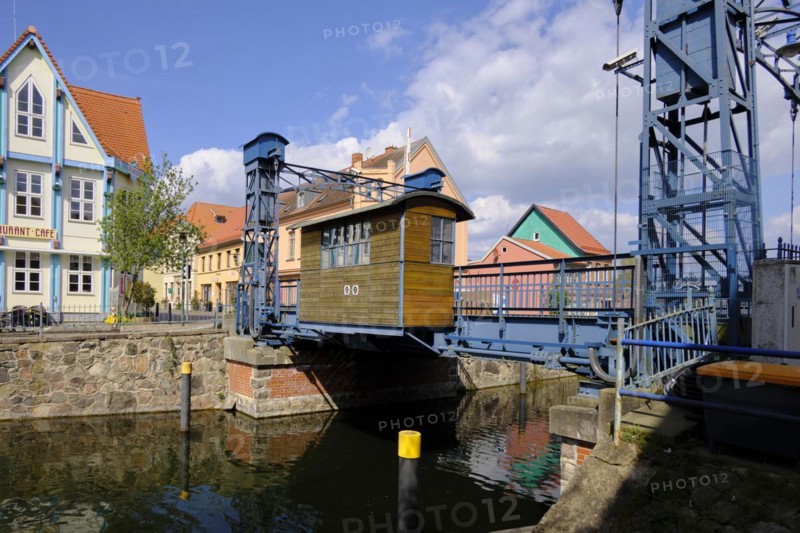Historic lift bridge in Plau am See