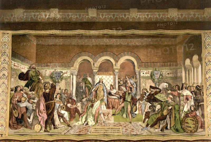 Fresco The Singers War in the Singers Hall of Wartburg Castle