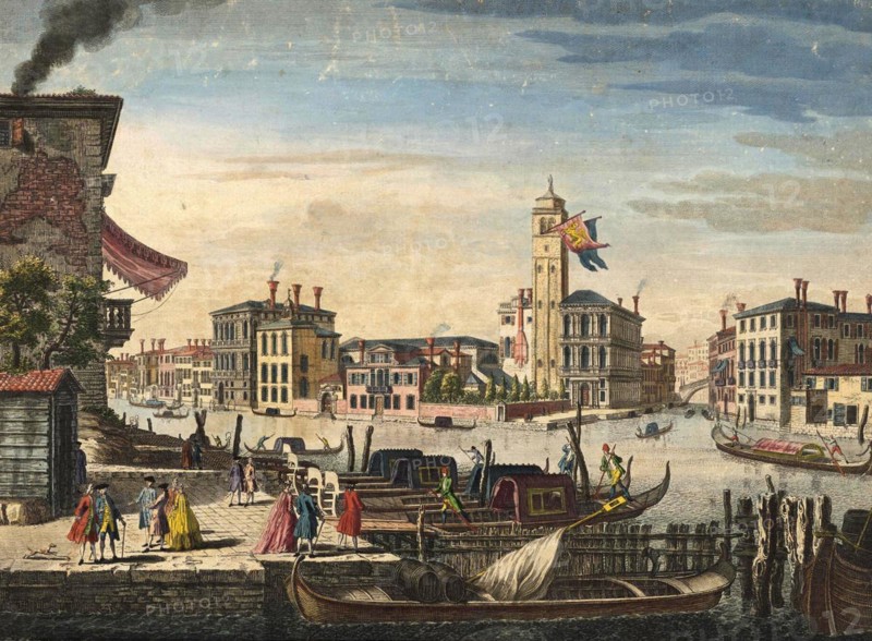The Cannaregio on the Grand Canal with the Ghetto in the background