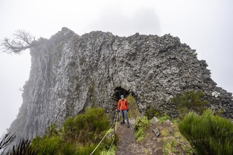 Hikers in the mist