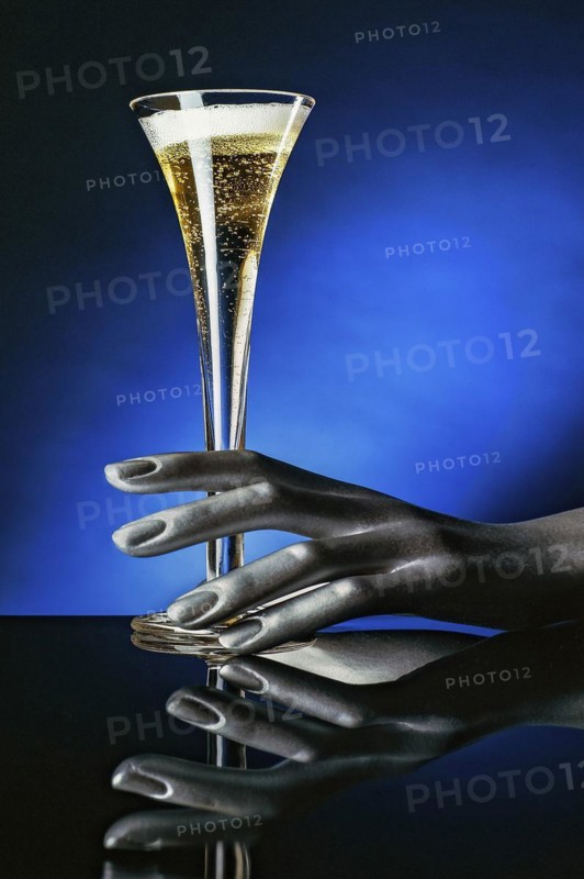 Champagne Goblet with Silver Hand