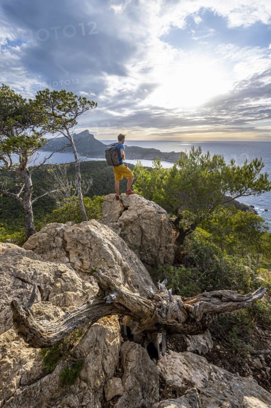 Hikers on rocks