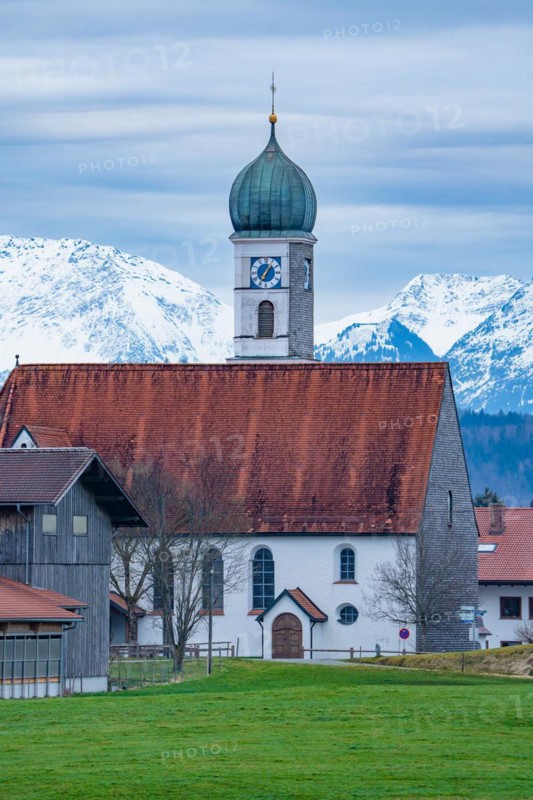 Maria Hilf Church in Alpine Panorama