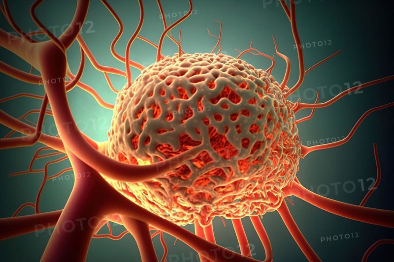 Schematic representation of a highly vascularised tumour cell