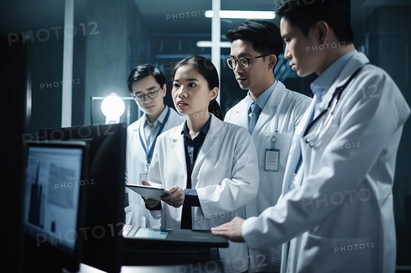 A four-member team of Asian scientists discuss AI-assisted medical research findings