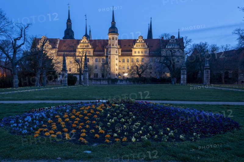 Merseburg Castle at blue hour