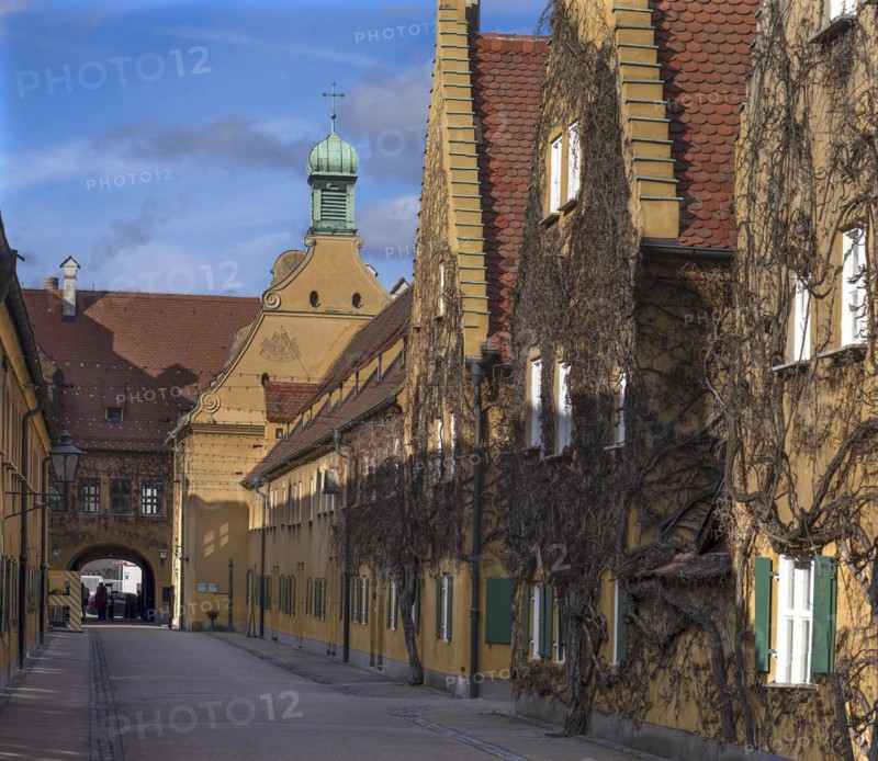 Residential buildings with St. Marks Church in the Jakob Fugger Settlement