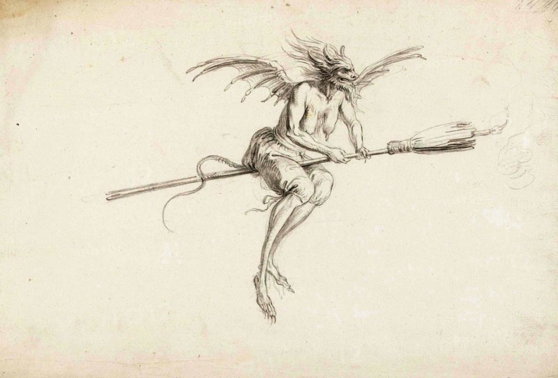 Monstrous Witch on a Broom