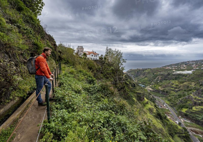 Hiker on footpath