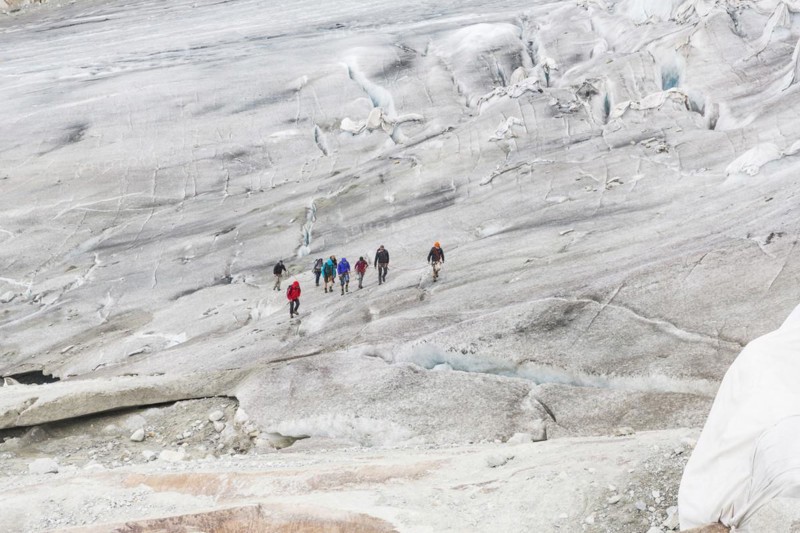 Rhone glacier in the Alps of Uri