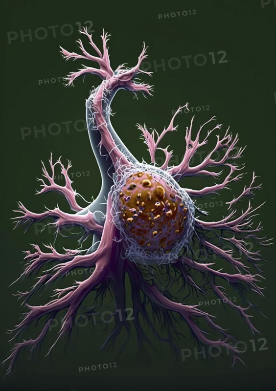 Schematic representation of vascularising tumour cells