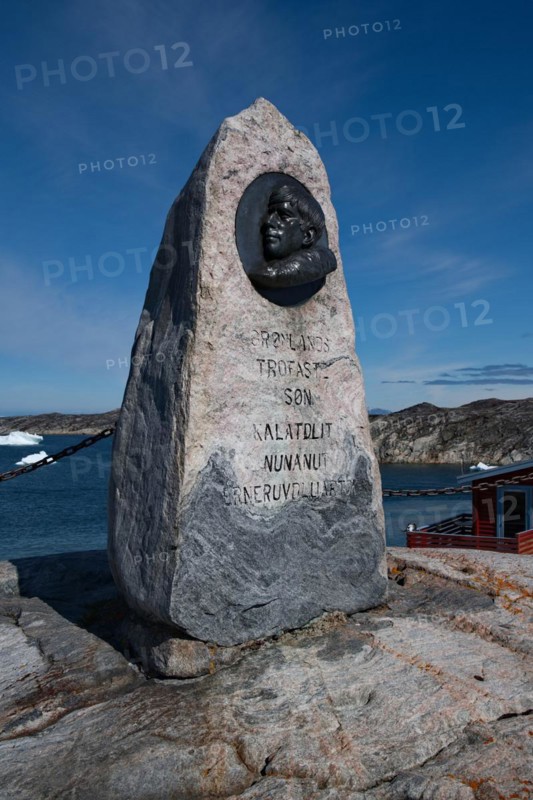 Monument to polar explorer Knud Rasmussen in Ilulissat