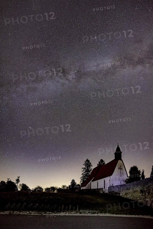 Night sky with stars above the deserted village of Gruorn
