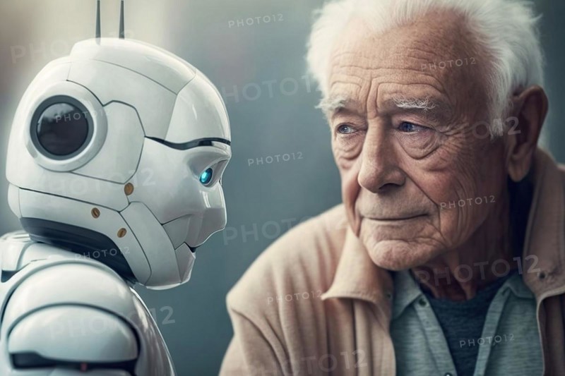 Nursing robot talks to a sceptical