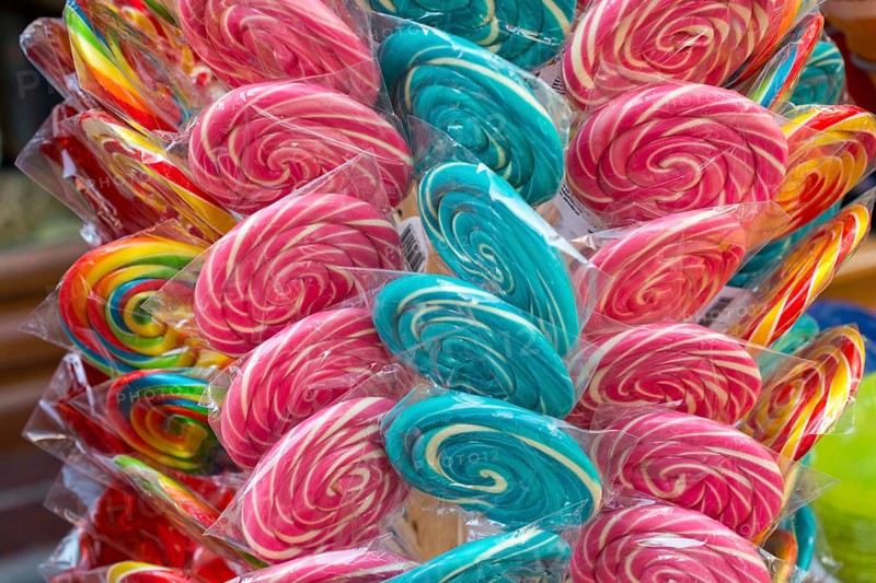 Delicious colorful swirl candy and sweets for kids