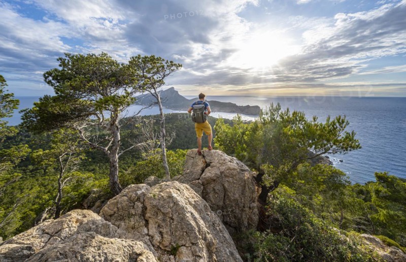 Hikers on rocks