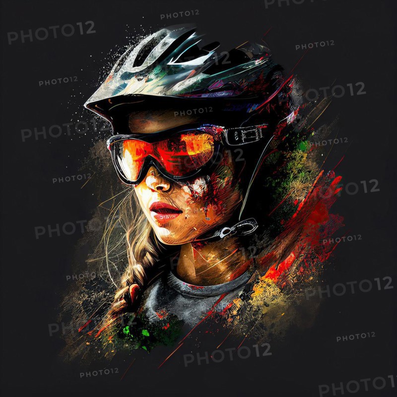 Painted colourful portrait