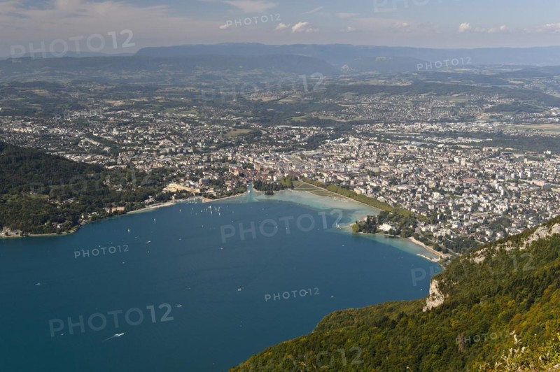 View from Mont Veyrier of the lake of Annecy