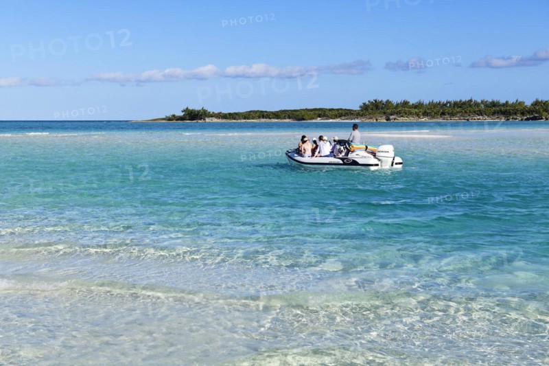 Small Motorboat at the Sea Channel Driftwood Beach