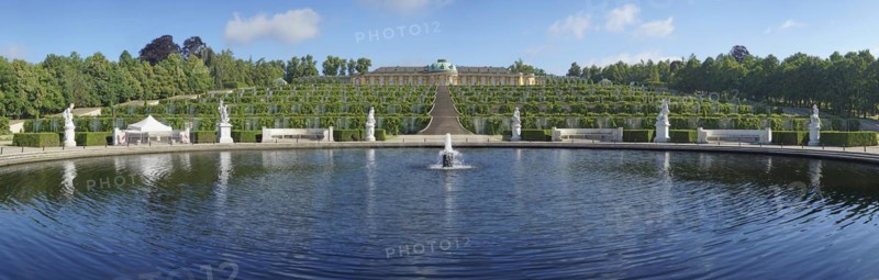 Panorama water basin of the Great Fountain
