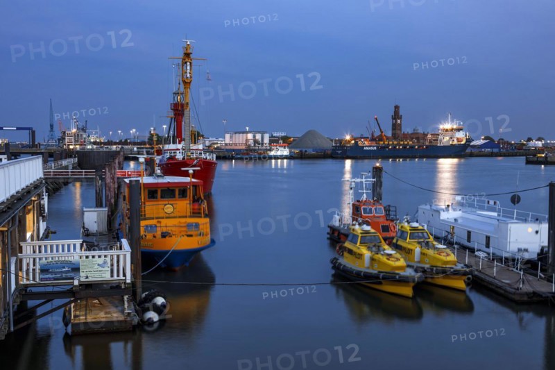 Seaport Cuxhaven at the mouth of the Elbe into the North Sea