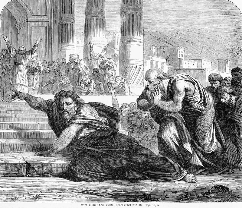 Ezra takes an oath to the people of Israel