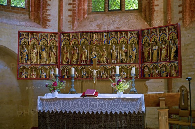 Altar of the church in Kirchdorf on the island of Poel