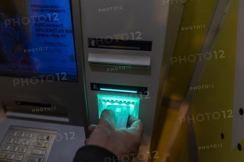 Man at ATM in Zagreb