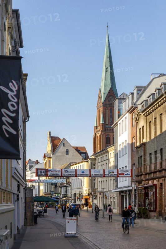 Schwerin Old Town with St. Marys and St. Johns Cathedrals