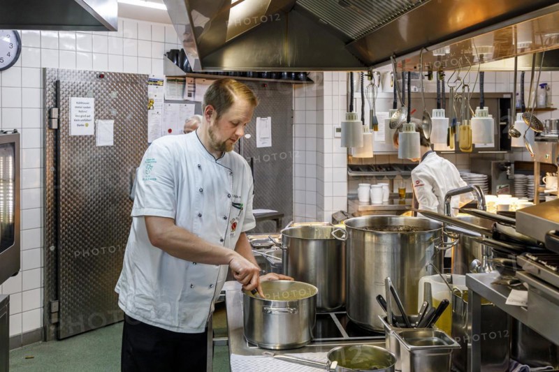 Chef during the preparation of dishes