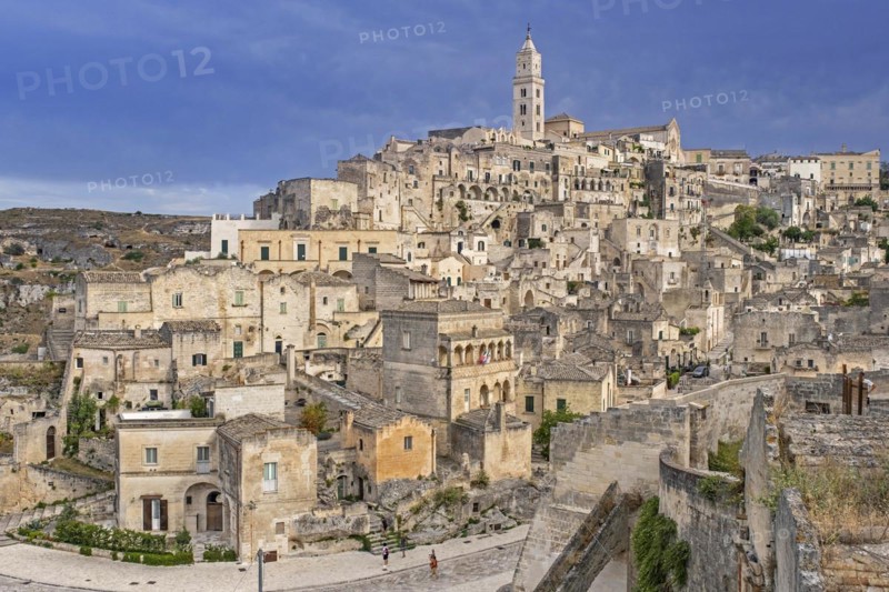 Sasso Barisano district at the Sassi di Matera complex of cave dwellings in the ancient town of Matera