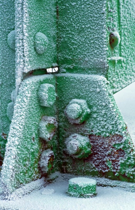 Iced steel beam