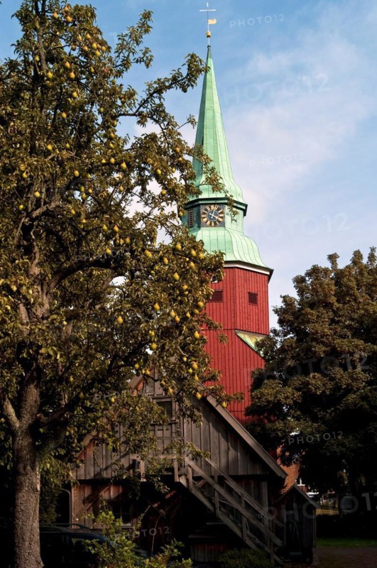 The tower of the church of Steinkirchen in the Alte Land