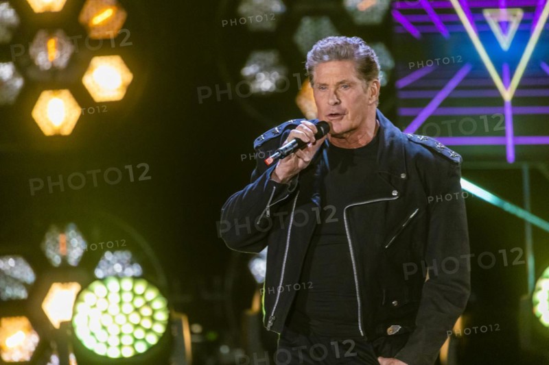 Singer David Hasselhoff performing on stage. 50 years of ZDF Hitparade