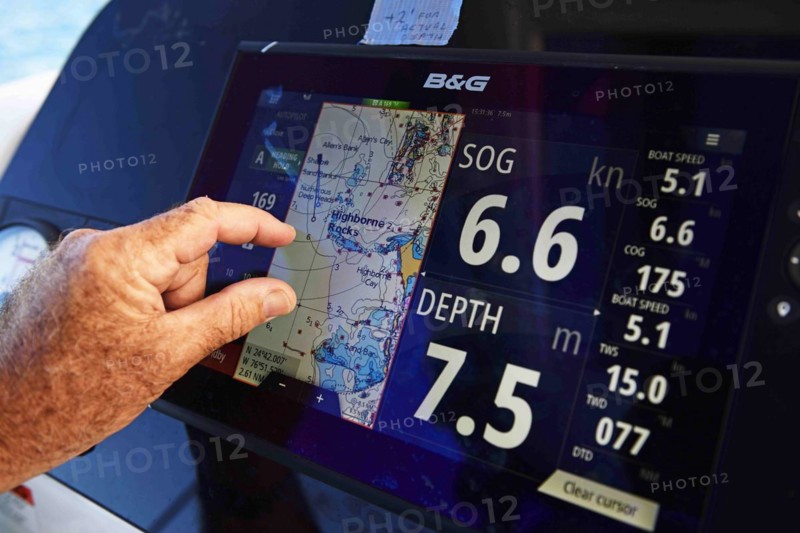View of the nautical data of the on-board computer