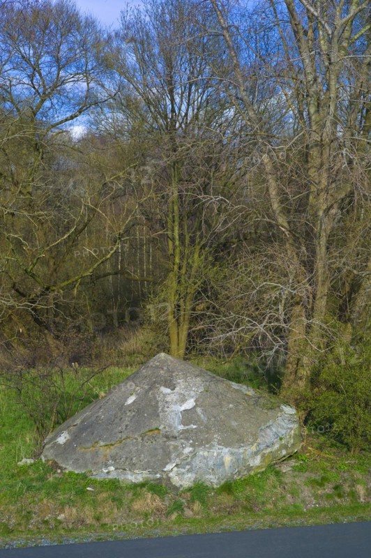 Demolished air raid shelter on the site of the U Bootsbunker Valentin