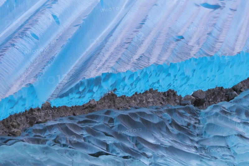Blue ice abstract close-up of the Negribreen glacier at Spitsbergen