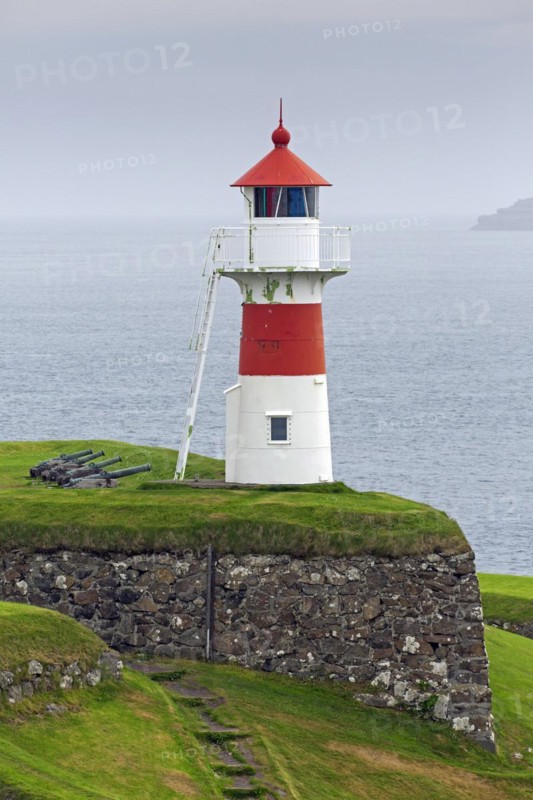 Skansin lighthouse at the historic fortress beside the port of Torshavn
