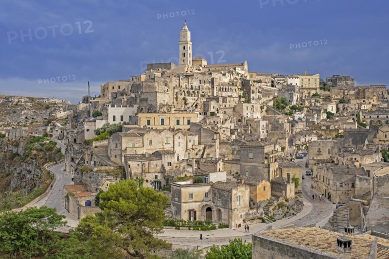 Sasso Barisano district at the Sassi di Matera complex of cave dwellings in the ancient town of Matera