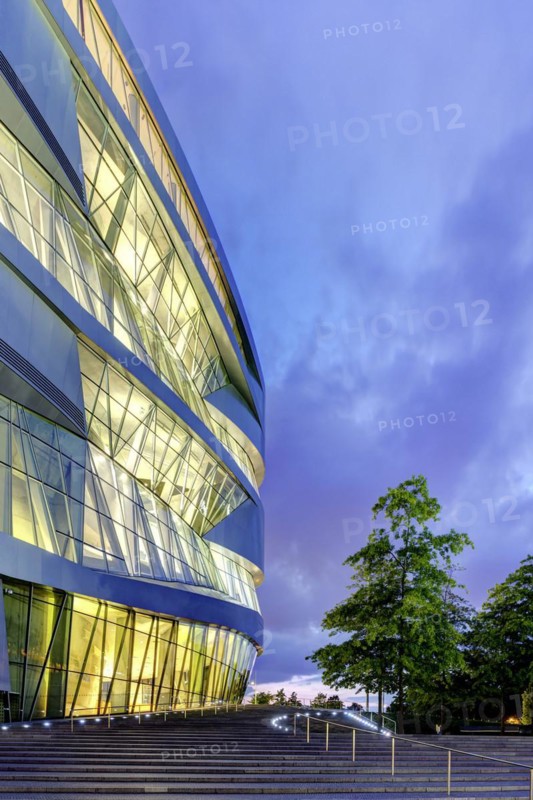 Mercedes-Benz Museum in the Evening