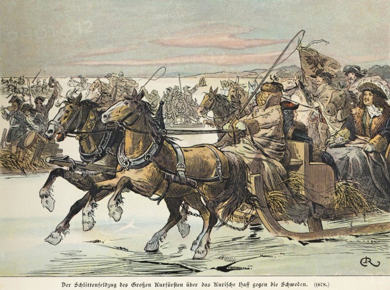 Sledge campaign of the Great Elector across the Curonian Lagoon against the Swedes in 1678