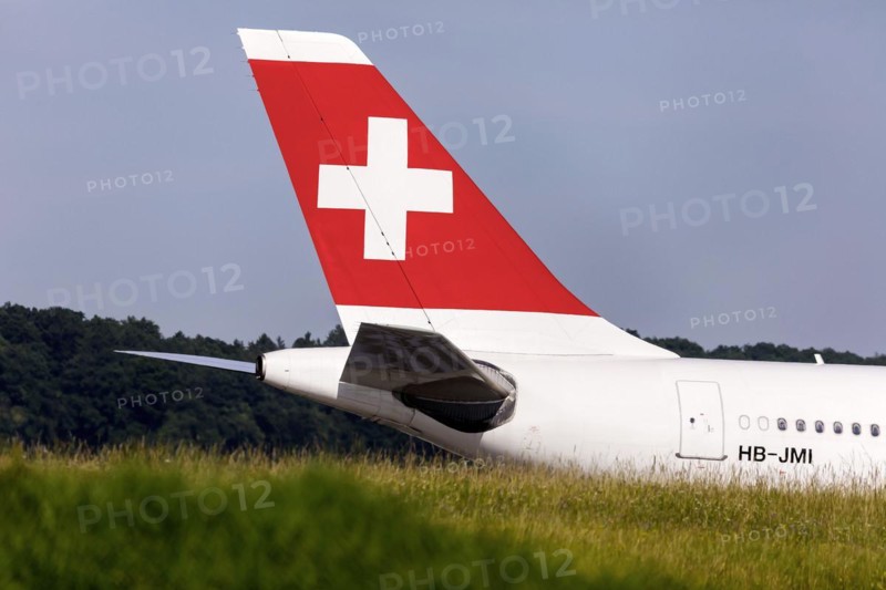 Tail fin of an aircraft of the airline Swiss