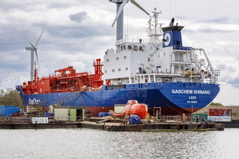 LPG tanker Gaschem Shimano at the Husumer Dock und Reparatur GmbH & Co. KG