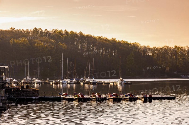 Jetties and boats of the Moehnesee Yacht Club