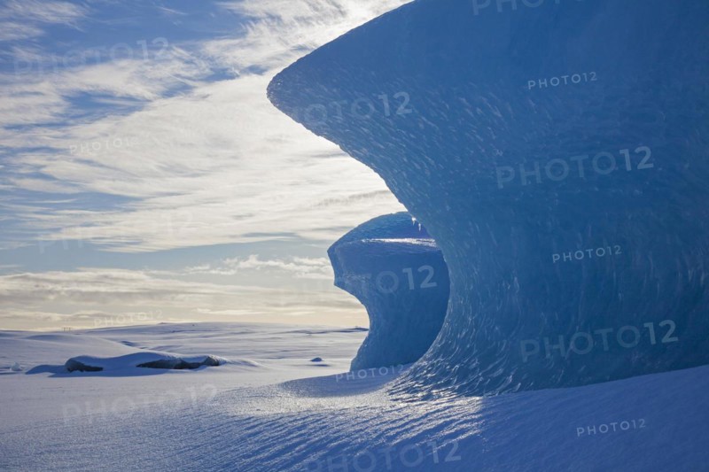 Ice formations in the Fjallsarlon Glacier Lagoon