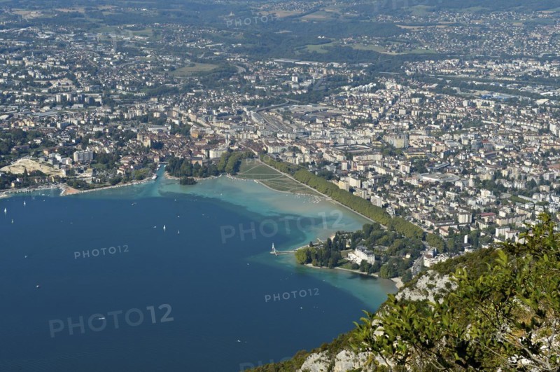 View from Mont Veyrier of the lake of Annecy