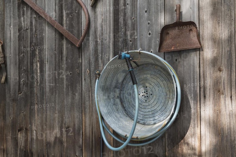 Old galvanized utility tub