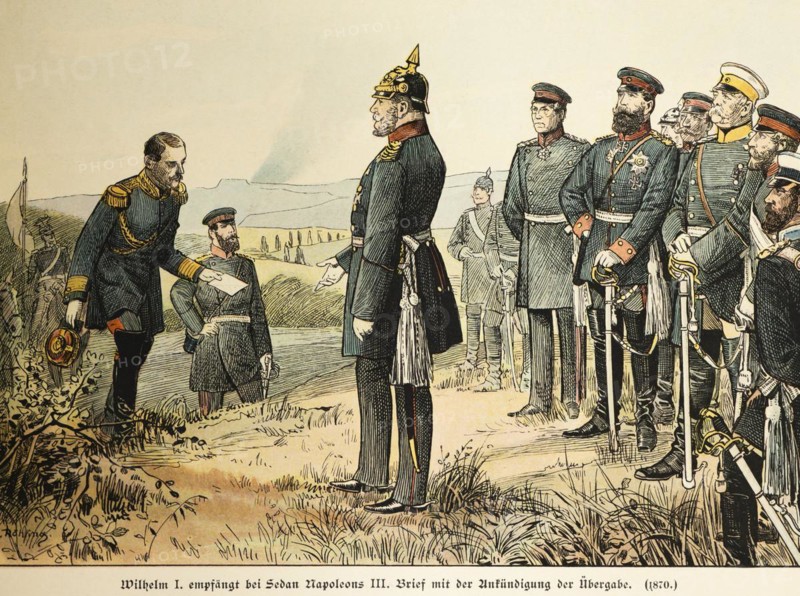Wilhelm I receives Napoleon IIIs letter at Sedan announcing the surrender in 1870