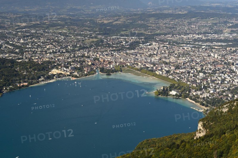 View from Mont Veyrier of the lake of Annecy